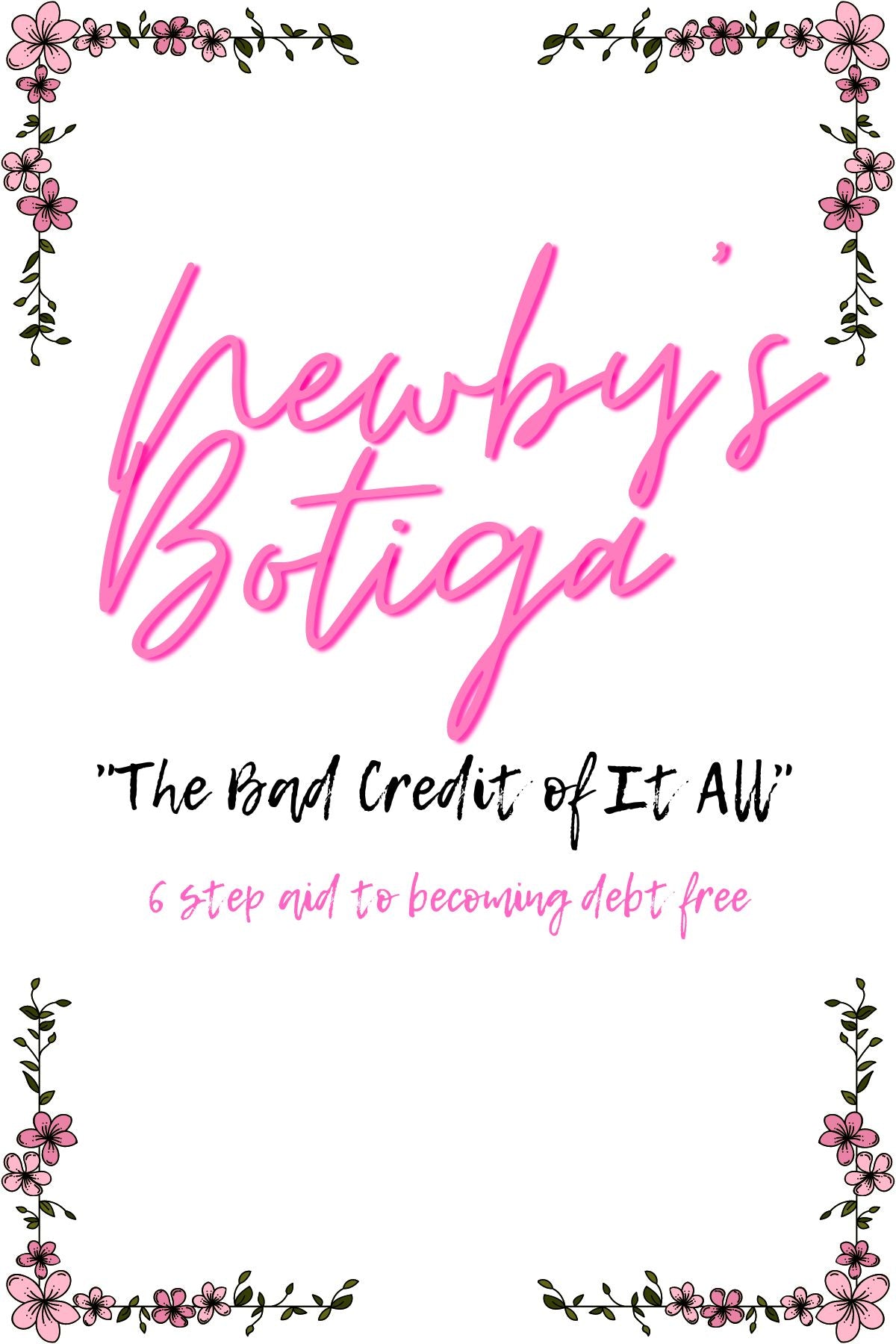 Newby's Botiga " The Bad Credit of It All" 12 Step Digital Aid Plus LIVE class